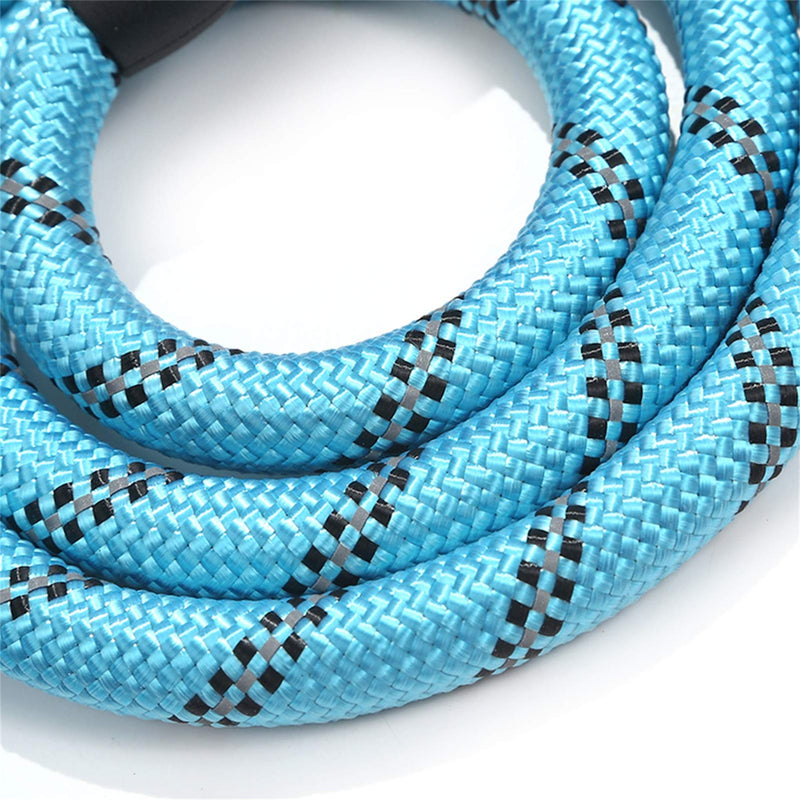 Rope Dog Lead with Comfortable Padded Handle And Reflective Threads, Training and Runing Leash For Small, Medium And Large Dogs (Blue) Blue - PawsPlanet Australia