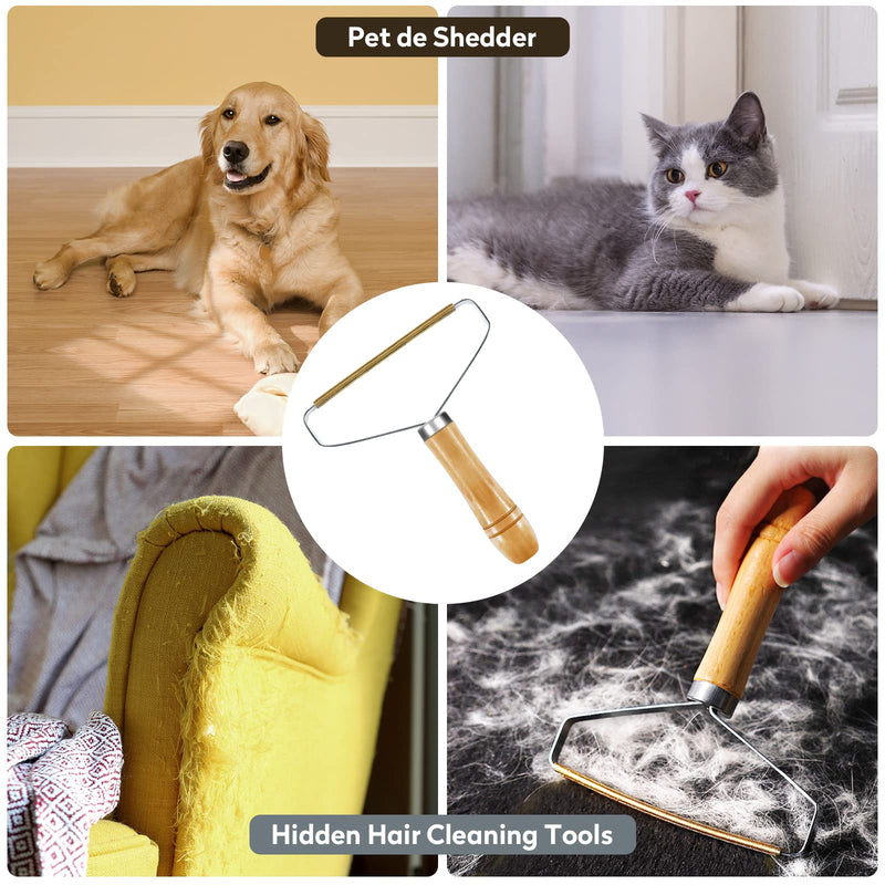 Vikaster Pet Hair Remover Cat Hair Remover, Portable Lint Brush Animal Hair Lint Remover for Removing Lint from Clothes, Sofas, Carpets, Cats and Dogs Metal + Plastic - PawsPlanet Australia