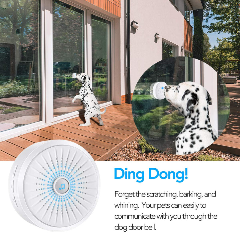 WizPower Wireless Dog Door Bell Pets Doorbell Chime Smart Doggie Potty Communication Doorbell with Super-Light Press Button for Dog Training - PawsPlanet Australia