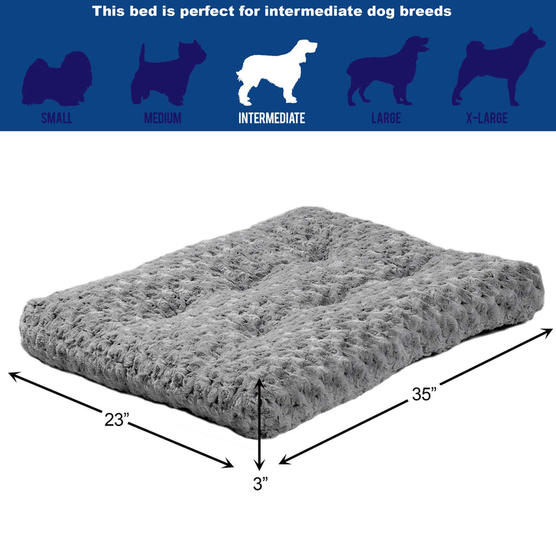 [Australia] - MidWest Homes for Pets Deluxe Super Plush Pet Beds, Machine Wash & Dryer Friendly, 1-Year Warranty 36-Inch Gray 