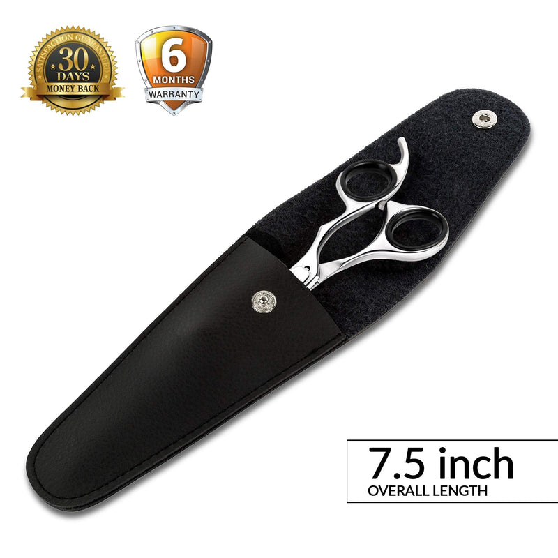Laazar Professional Shears for Dogs and Cats Leather case Included | Adjustable Pet Grooming Scissors | Hand-Forged 440C Japanese Stainless Steel | Groomers Tool for Men and Woman Curved Scissors - PawsPlanet Australia
