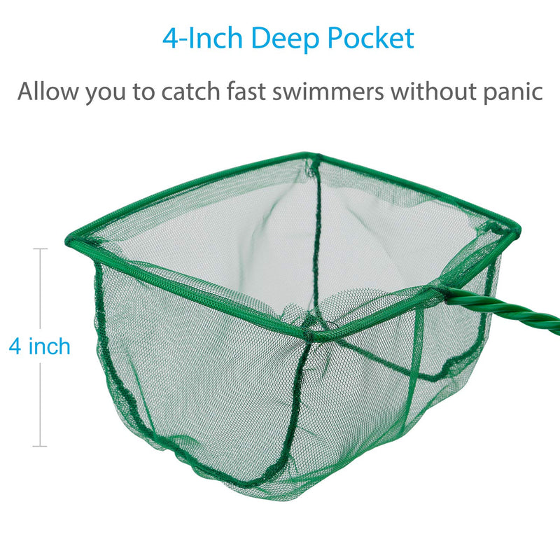 [Australia] - Pawfly Aquarium Fish Net Set Fish Catch Nets with Plastic Handle 6 Inch 