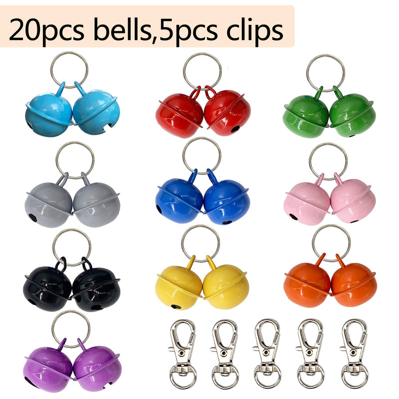 Falltail 20 Pack Pet Cat Bells for Collar Loud Cat Collar Bells Charm Pendants for Dogs Cat Collar Accessories - PawsPlanet Australia