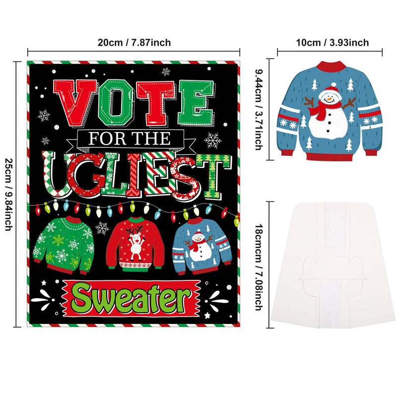 Zonon 52 Pieces Ugly Sweater Party Voting Cards Ugly Sweater Holiday Christmas Party Game Xmas Party Decorations for Winter Christmas New Year Party Supplies - PawsPlanet Australia