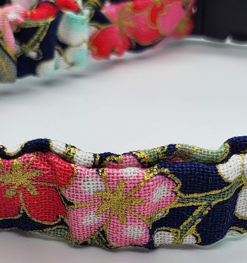 Cat Collar with Bell Charm Floral Design Elastic Adjustable Band - PawsPlanet Australia