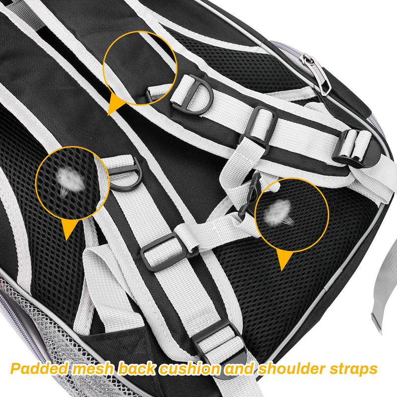 Zwini Pet Carrier Backpack Space Capsule Pet Carrier Shoulders Bag Portable Double Zipper Adjustable Padded Mesh Shoulder Straps Breathable Transparent with Ventilation Holes for Cat Dog Puppy - PawsPlanet Australia