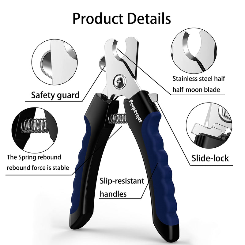 Perperqer Dog Nail Clipper,Dog Nail Trimmers with Safety Guard for Small Medium Large Breed Dog & Cat to Avoid Over Cutting,Professional Grooming Tool with Quick Sensor and Dog Nail File - PawsPlanet Australia