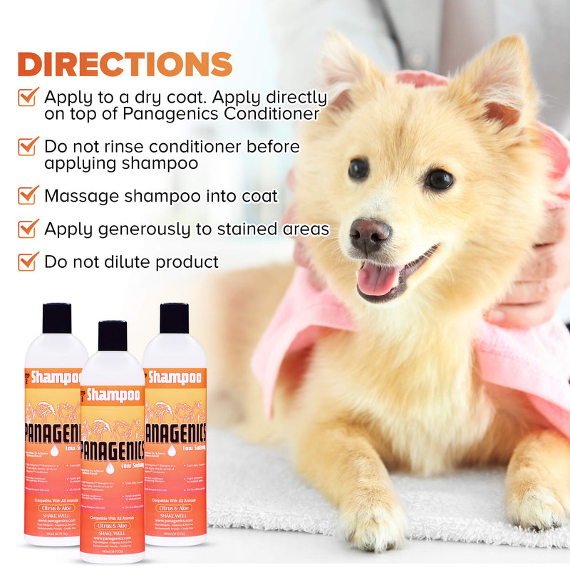 [Australia] - Panagenics | Pet Shampoo - Safe for ALL animals, Unscented, Contains Citrus and Aloe Active Ingredients - 16 ounce bottle 
