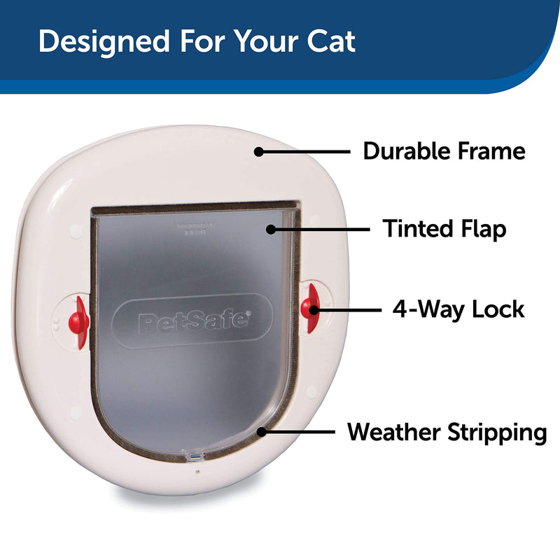 PetSafe Staywell Big Cat/Small Dog, Easy Install for Sliding Glass Doors, 4 Way Manual Lock, Tinted Flap - White - PawsPlanet Australia