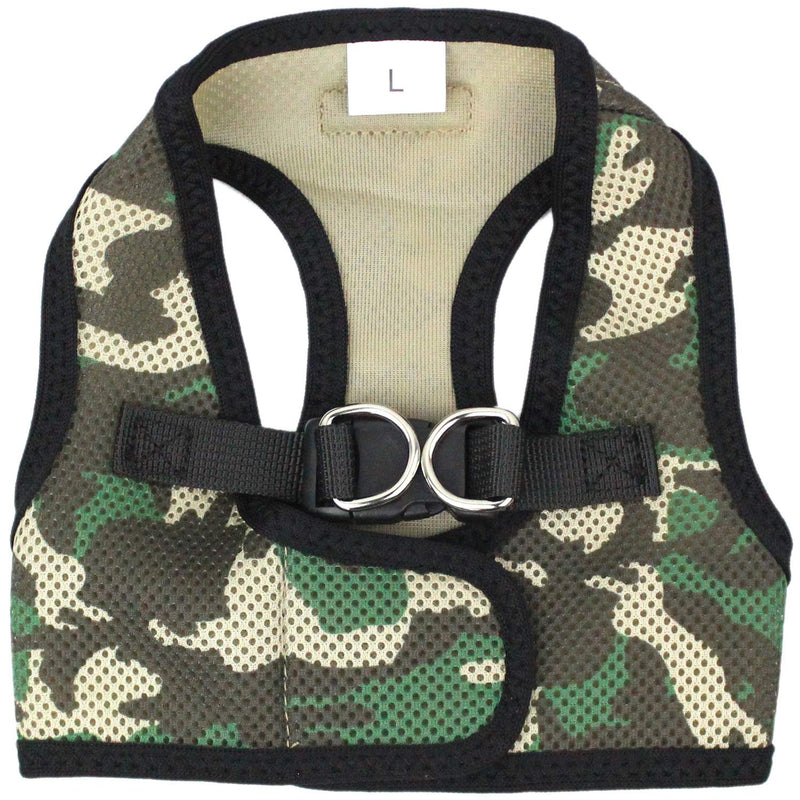 [Australia] - Parisian Pet Dog Cat Harness Step-in Vest, Plaid, Camo, Leopard, Polka Dot Dress L Step-In Camo 