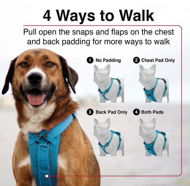 [Australia] - Voyager Freestyle 4-in-1 Dog Harness - Patent Pending Adjustable Webbing Harness with Removable Padding for Small to Large Dogs by Best Pet Supplies (Black, X-Small) Red 