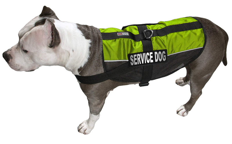 [Australia] - Dogline Service Dog Vest 13 by 16-Inch Lime Green 