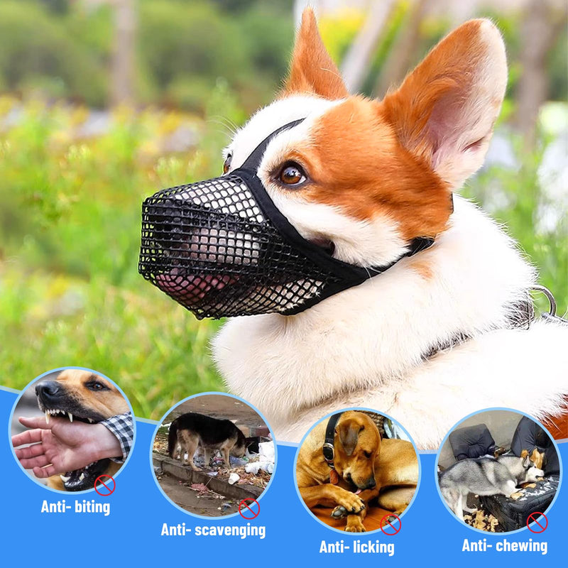 Muzzle for dogs, dog muzzle, muzzles for dogs, mesh dog muzzle, dog muzzle, breathable pet mask, perfect for small, medium dogs, prevents biting, chewing (S) S - PawsPlanet Australia