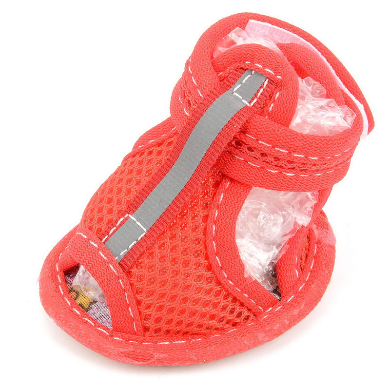 SMALLLEE_LUCKY_STORE Girls Boys Summer Adjustable Breathable Sandals Rubber Sole Mesh Shoe Red X-Small - PawsPlanet Australia