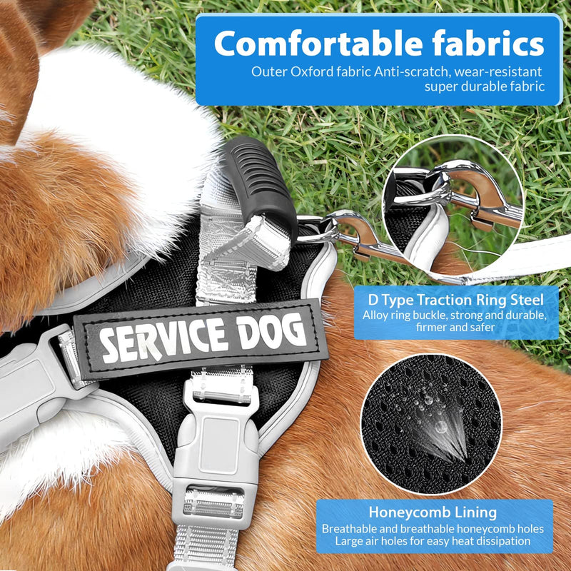 Unipampa Dog Harness Large Dogs, No Pull Harness Dog, Vest Harness, Air Mesh Dog Chest Harness, Reflective Dog Harness, with Dog Leash, Control Handle, ID Tag, for Walking, Running M - PawsPlanet Australia