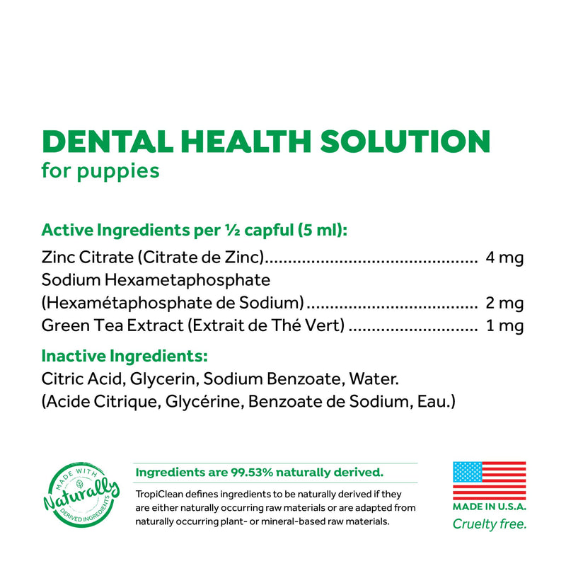 Fresh Breath by TropiClean Oral Care Water Additive for Puppies, 16oz - Made in USA - PawsPlanet Australia