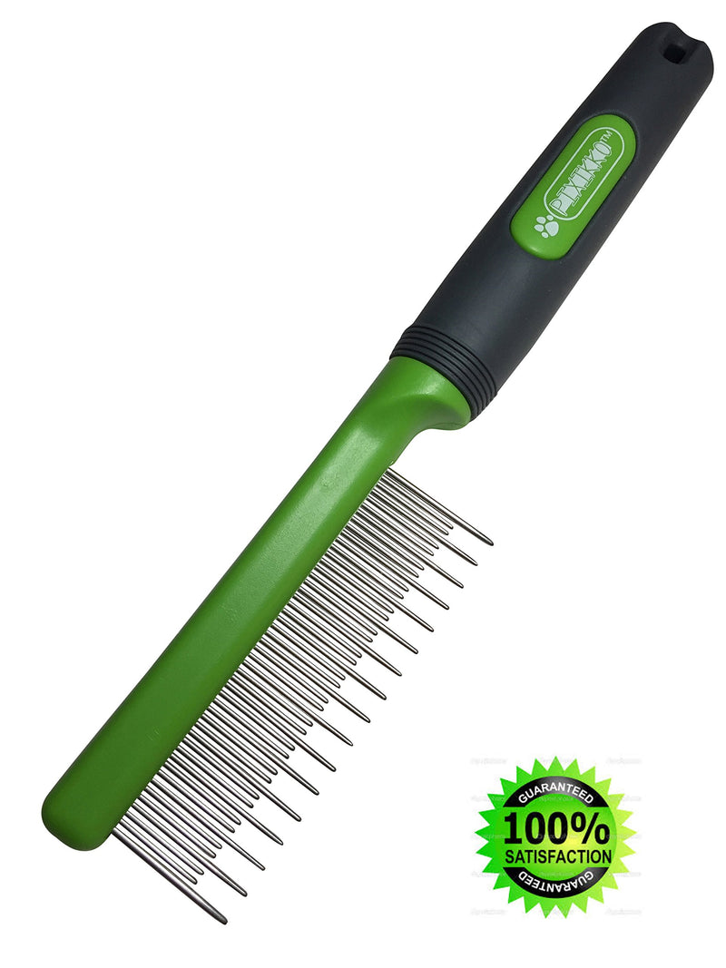 [Australia] - Pixikko Stainless Steel Cat Shedding Comb with Non-Slip Grip Handle 