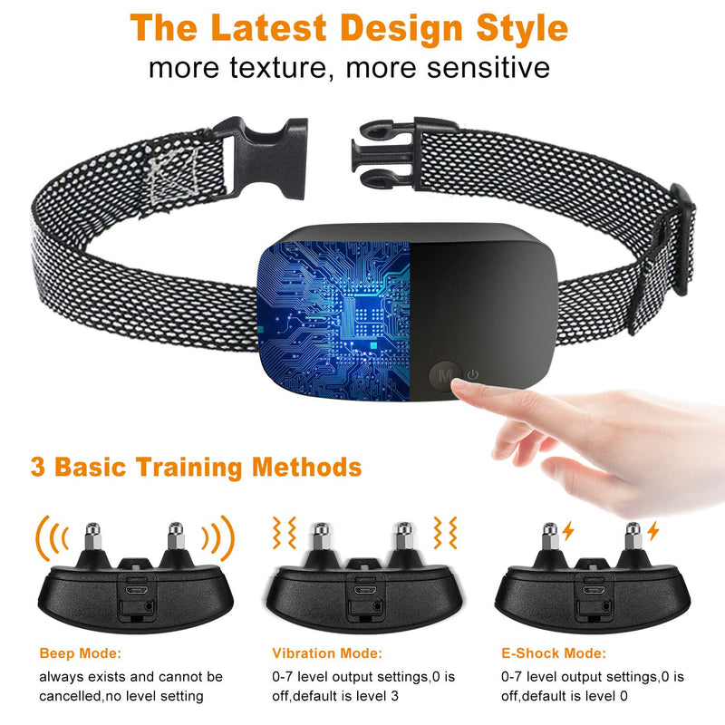 NBJU Bark Collar for Dogs,Rechargeable Anti Barking Training Collar with 7 Adjustable Sensitivity and Intensity Beep Vibration for Small Medium Large Dogs Black - PawsPlanet Australia