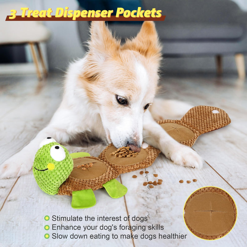 IOKHEIRA Interactive Dog Toy, Squeaky Dog Toy, Foraging Instinct Training Dog Toy Intelligence Stress Relief Boredom for Large Medium and Small Dogs Green Turtle - PawsPlanet Australia