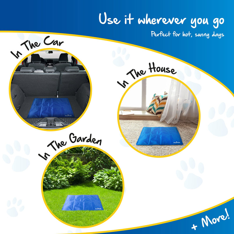 PawPride The Self-Cooling Pet Mat Pad - Pressure-Activated Cool Gel Technology - Help Your Dog Stay Cool On Summer Days and Prevent Overheating and Dehydration  Perfect for Home and Travel - Small Small 50x40cm - PawsPlanet Australia