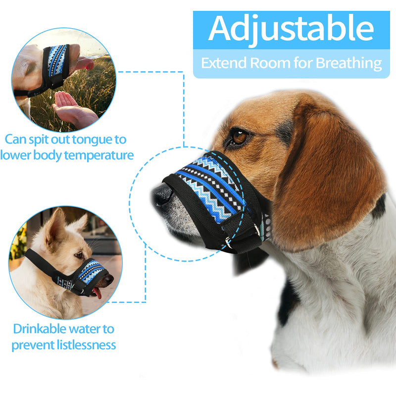 catadog Dog Muzzle for Small Medium Large Dog to Prevent Biting Barking Chewing, Printed Nylon Dog Mouth Cover with Adjustable Velcro and Comfort Fit S - PawsPlanet Australia