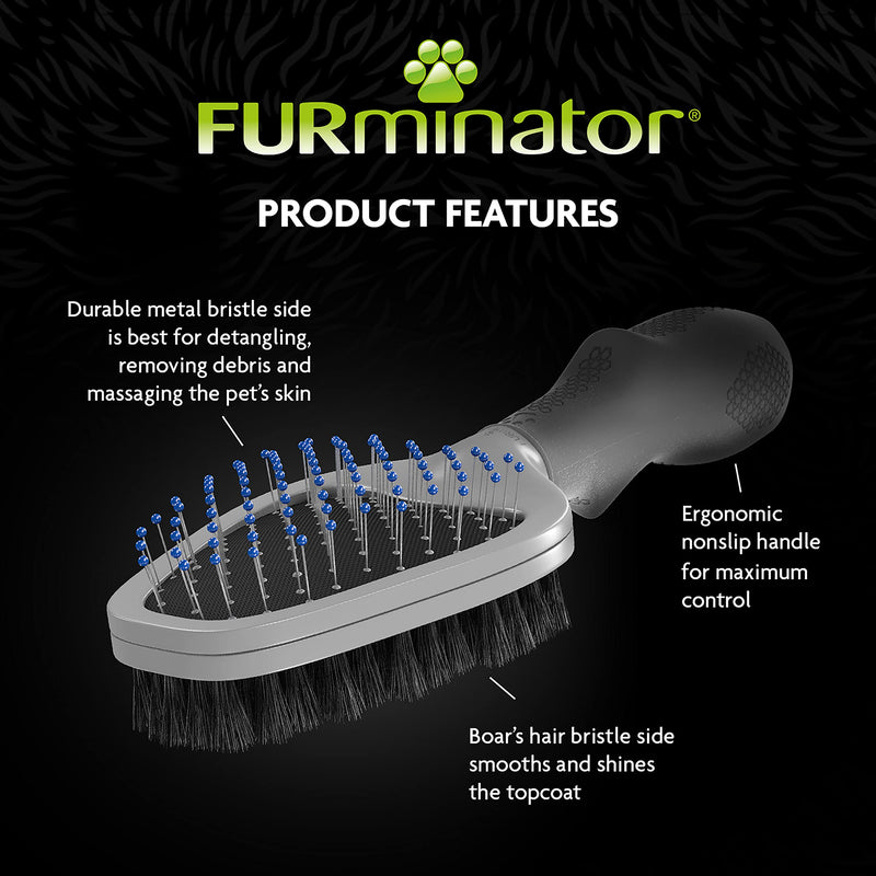 FURminator Dual Grooming Brush for Cats and Dogs - PawsPlanet Australia