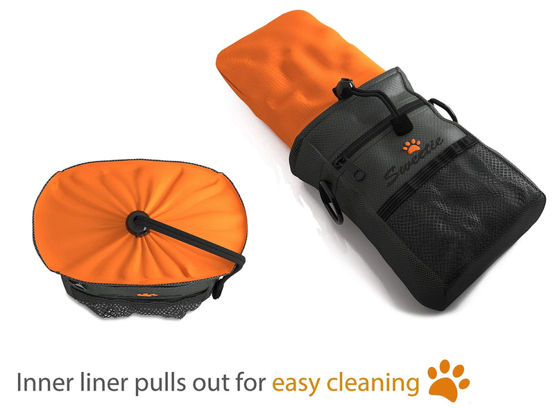 Dog Treat Pouch Bag with Poop Bag Holder & Collapsible Travel Food Storage Water Pet Bowl - FREE Doggie Clicker - Puppy Training Walking Bag with Built-In Poo Waste Bags Dispenser - Adjustable Belt - PawsPlanet Australia