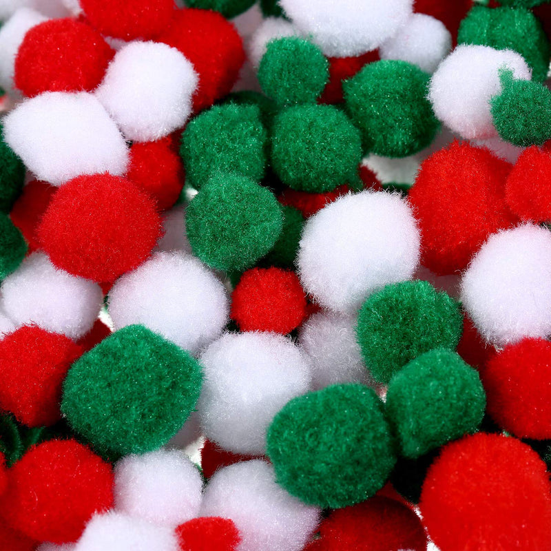 500 Pieces Christmas Pom Poms Assorted Pompoms Small Craft Pompoms Fluffy Pom Balls for Christmas DIY Crafts Party Decoration Supplies, 3 Sizes - PawsPlanet Australia