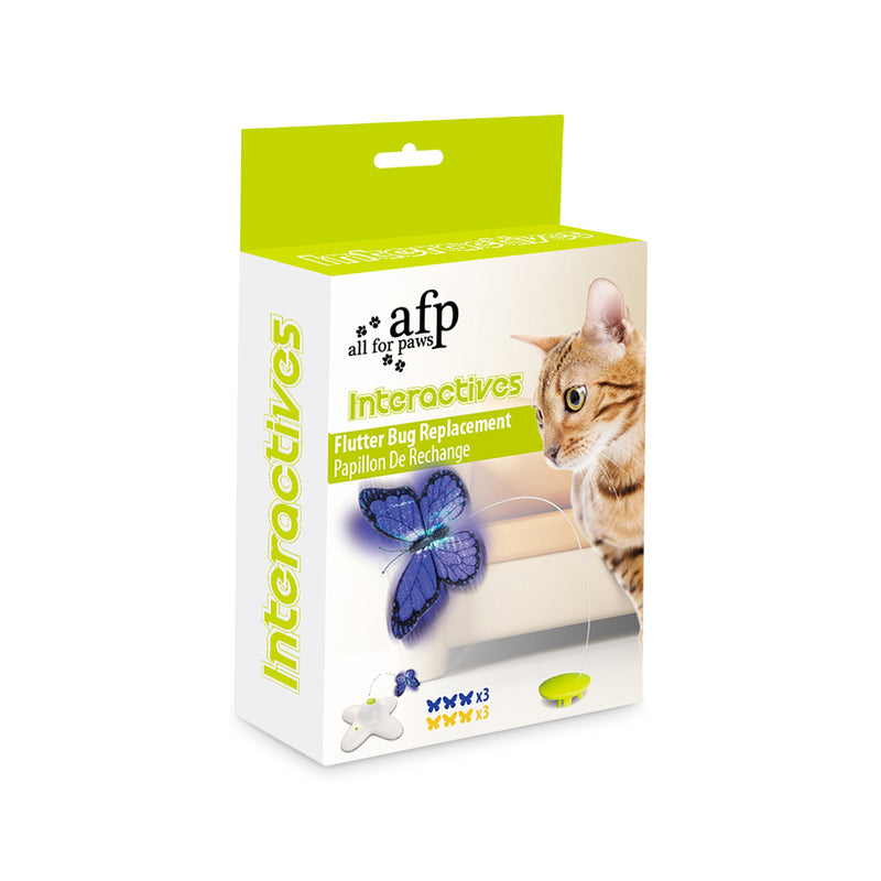 All for Paws Interactive Cat Butterfly Flutter Replacements Cat Fun Playing Toy, Re-Fill - 6 Pack - PawsPlanet Australia