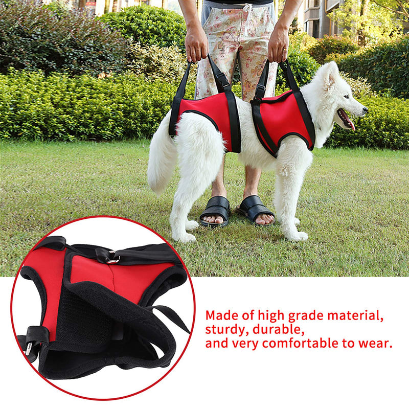 KUIDAMOS Dog Lift Harness,Adjustable Dog Support Harness for Back Legs,Dog Aid Harness for Medium & Large Dogs Senior, Injured, Disabled and After ACL Surgery(L- Red foreleg) - PawsPlanet Australia