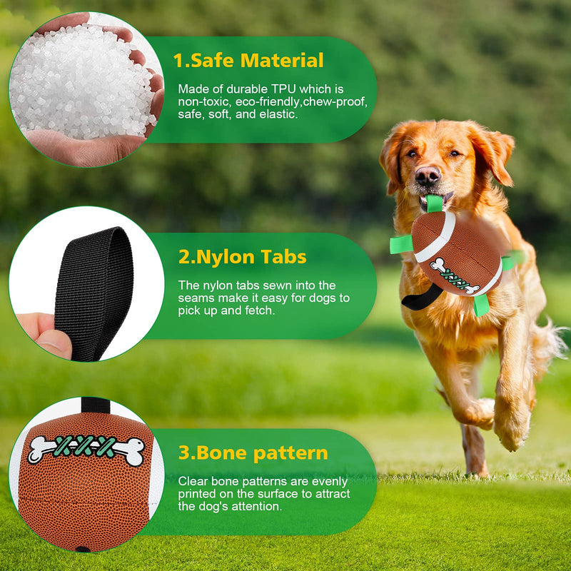 Dog Toy Soccer Ball, Interactive Dog Toys for Tug of War, Dog Tug Toy, Dog Water Toy, Durable Dog Balls with Grab Tabs for Small & Medium Dogs - PawsPlanet Australia