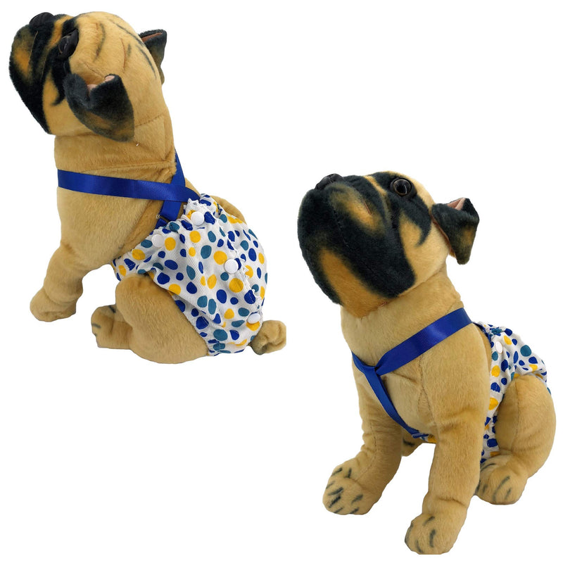 [Australia] - FunnyDogClothes Female Dog Diaper with Suspenders Reusable Washable for Small Dog Breeds Medium: Waist 13" - 16" PACK of 2 Colors 