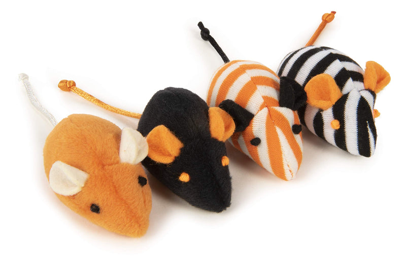 SmartyKat, Skitter Mice, Soft Plush Cat Toys, Catnip Filled, Pure, Potent, Halloween Themed, Set of 4, Orange, One Size, 38063 - PawsPlanet Australia