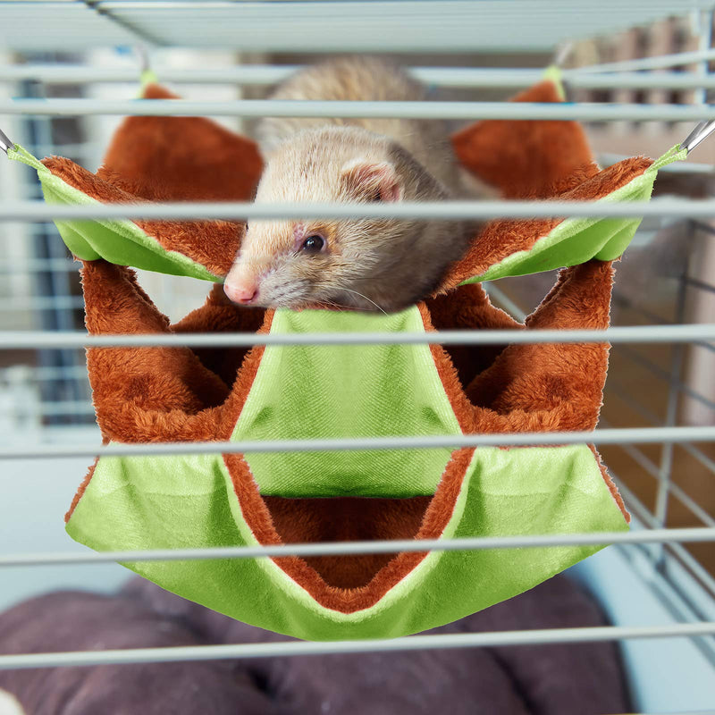 3 Pieces Small Animal Hanging Hammock Warm Pet Cage Hammock Soft Pet Sleep Nap Sack Triple-Layer Hanging Hammock Bed for Chinchilla Parrot Sugar Glider Ferrets Rat Hamster Rat Playing and Sleeping - PawsPlanet Australia