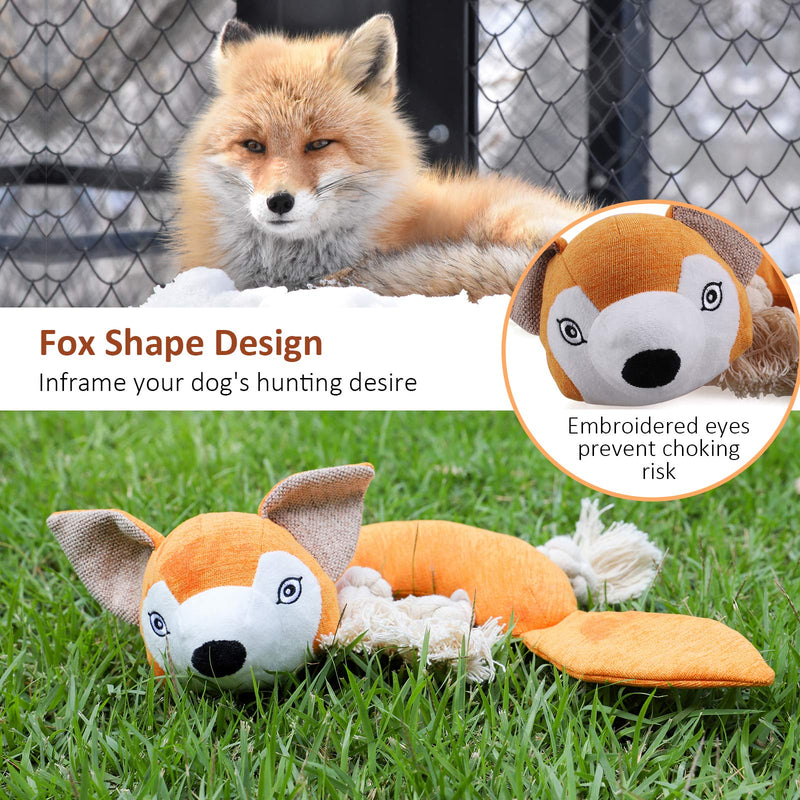 HAPPY HACHI Squeaky Dog Toy, Dog Plush Chew Fox Toy, Interactive Pet Toys Durable Cotton Training Toy, Cute Puppy Teething Chew Toys Gift for Boredom Dog Fox Shape - PawsPlanet Australia