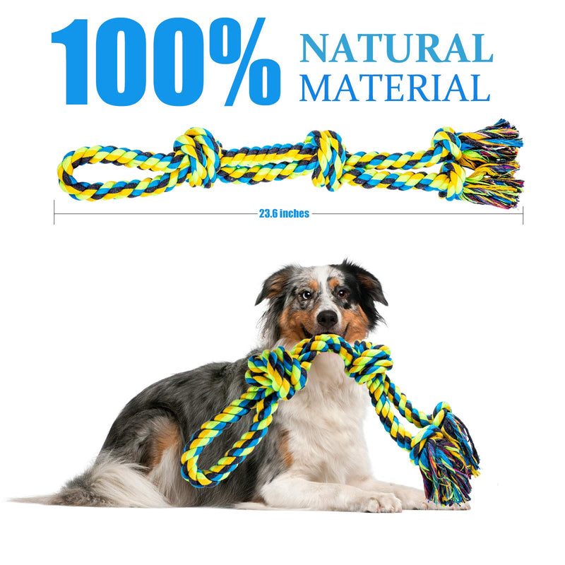 Ulmpp Dog Rope Toy for Aggressive Chewers, Interactive Chew Toys for Medium to Large Breed Dogs, Almost Indestructible Chew Tug of War Toy 1 Pack - PawsPlanet Australia