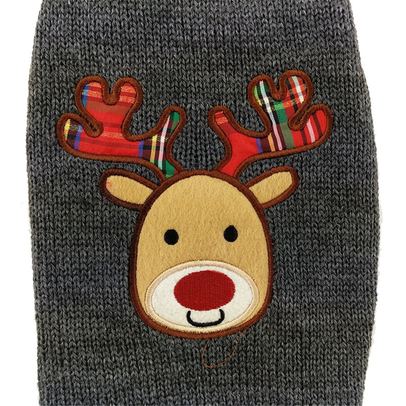 [Australia] - WORDERFUL Pet Dog Christmas Reindeer Ugly Sweater Pet Xmas Reindeer Holiday Knitted Winter Warm Sweaters Dog Cat Holiday Coat M 