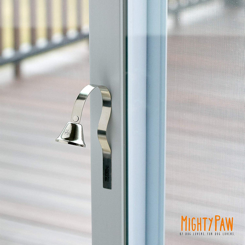 Mighty Paw Metal Potty Bell, an All Metal Dog Doorbell with Sleek Silver Bell and Support, The Thick-Walled Durable Bell Optimizes Sound Quality. Includes Training Guide - PawsPlanet Australia