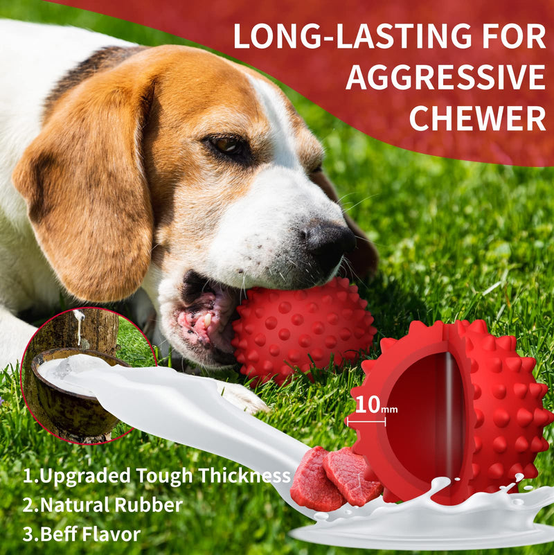 Apasiri Dog Balls Treat Dispensing Dog Toys, Dog Toys for Large Dogs, Dog Chew Toy, Dog Treat Ball, Natural Rubber Spiky Dog Puzzle Toys, Interactive Dog Toys, Dog Enrichment Toys, Christmas Dog Toys - PawsPlanet Australia