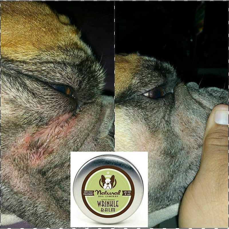 Natural Dog Company - Wrinkle Balm | Cleans and Soothes Dog Wrinkles and Skin Folds, Perfect for Bulldogs, All Natural, Organic Ingredients 0.25oz Travel Tin - PawsPlanet Australia