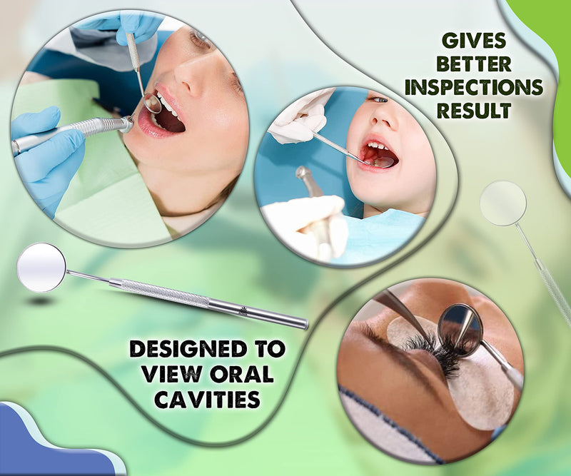 ARSUK - Dental Mirror with Handle - Dental Inspection Mirror - Dental Instruments - Stainless Steel - Dental Mirror Tool - Dental Mirror for Teeth Cleaning - Inspection Mirror Handle Dental Mirror - PawsPlanet Australia