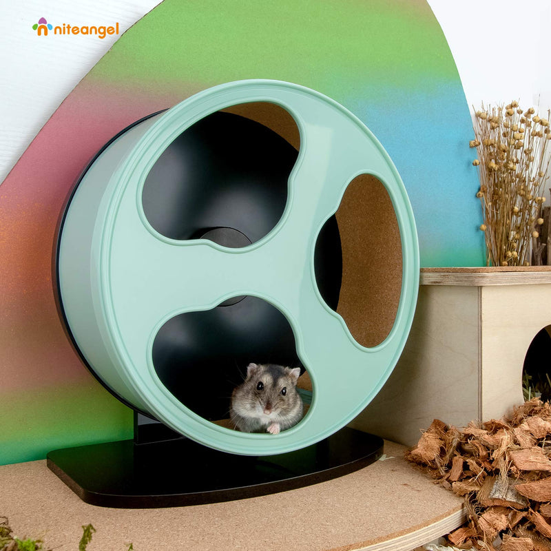 Niteangel Quiet Hamster Exercise Wheel - Dark Clouds Series Hamster Running Wheels for Dwarf Syrian Hamsters Gerbils Mice or Other Small Sized Pets Mint Green - PawsPlanet Australia