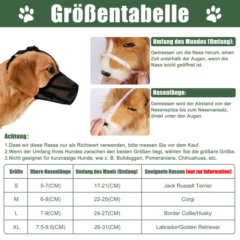 Lollanda muzzle for dogs, muzzle dog with adjustable mesh, muzzles for dogs, breathable mesh muzzle dog for preventing biting, chewing and barking (L) L - PawsPlanet Australia