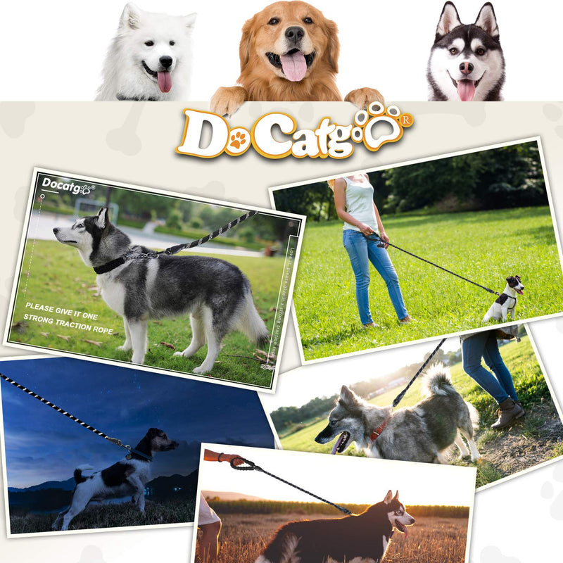 Docatgo dog leash, strong stable training leash, 1.5 m suitable for large medium small dogs with comfortable padded handle of bite-resistant leash, reflective safety at night, lightweight and flexible leashes - PawsPlanet Australia
