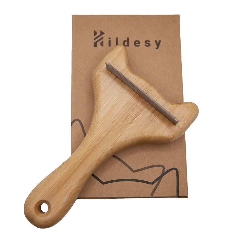Hildesy Wooden Cat Brush for deshedding, undercoat stripper for cats, plastic free grooming comb, shedding tool with cat ears design, made of bamboo - PawsPlanet Australia