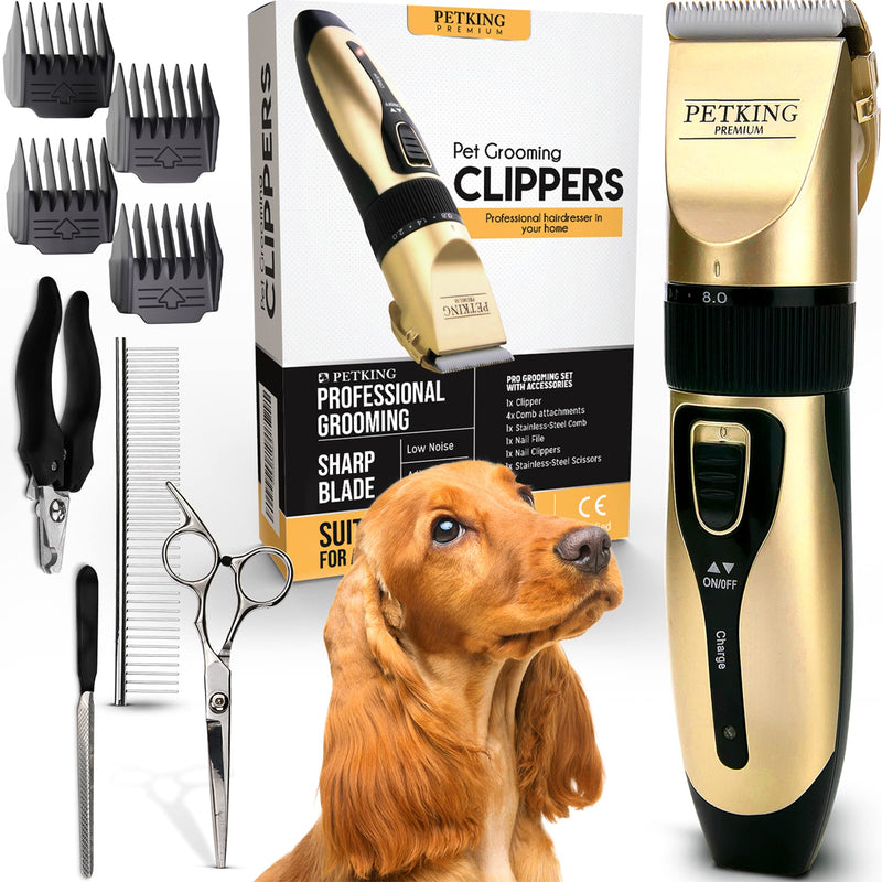 PetKing Quiet Dog Clipper Clipper Dog Professional Pet Hair Clipper for Dogs Hair Clipper Cats Pet Electric Rechargeable Cordless Pet Hair Trimmer Dog Clippers - PawsPlanet Australia