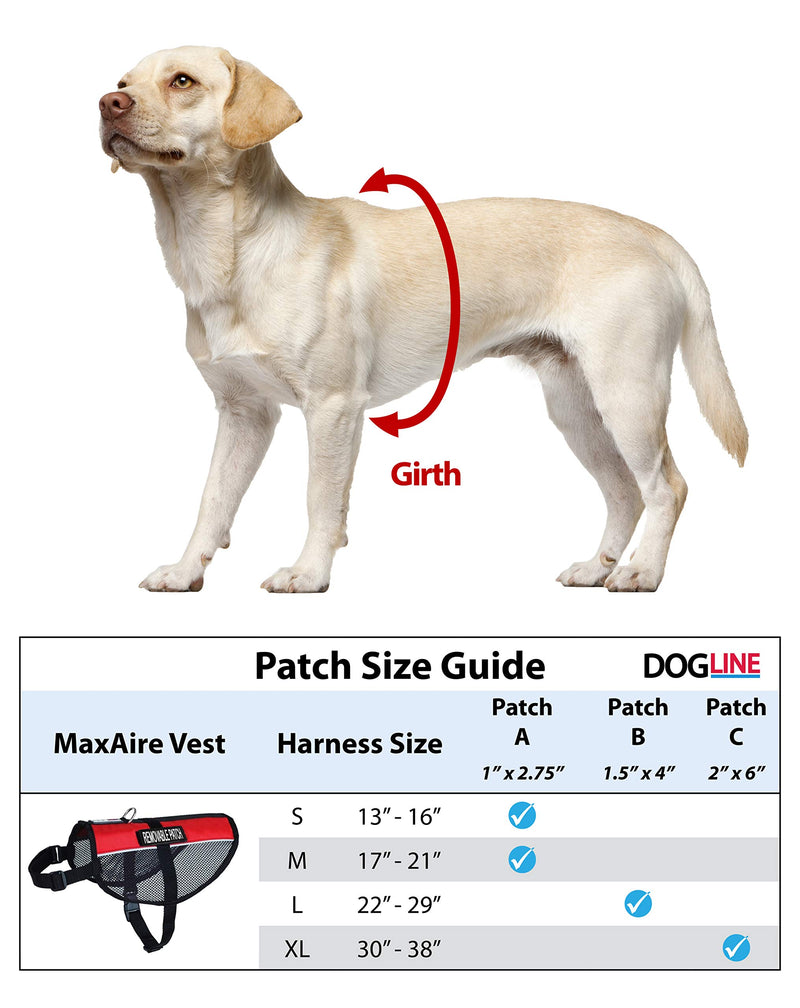 [Australia] - Dogline MaxAire Vest Therapy Dog Removable Patch Adjustable Harness Reflective for Puppies Small Medium and Large Dogs Girth 13 by 16" Orange 