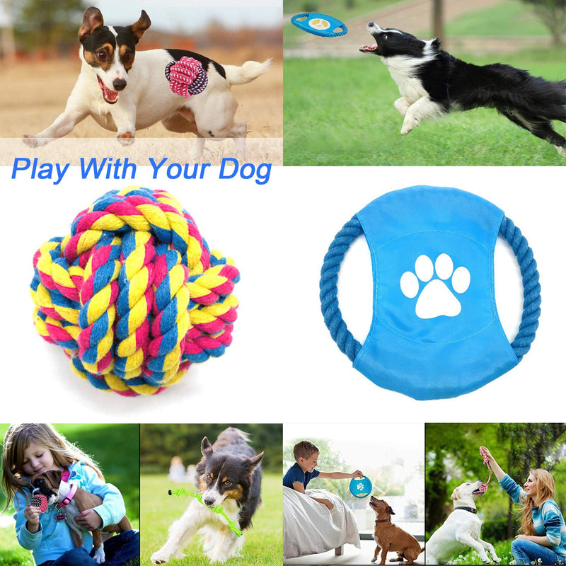 XUBX Pack Of 10 Puppy Dog Toys Kit, 10PCS Avoiding Dogs Boredom Anxiety Dog Chew Toys Set, Chew Toys Teething Training Rope Toys for Small and Medium Dog - PawsPlanet Australia