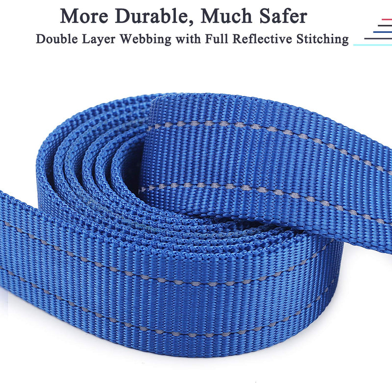 Vivaglory Dog Lead with Padded Handle, Heavy Duty Reflective 4ft Nylon Dog Training Walking Lead Leash for Medium & Large Dogs, Blue 4 ft. x 1 in. (Standard) - PawsPlanet Australia