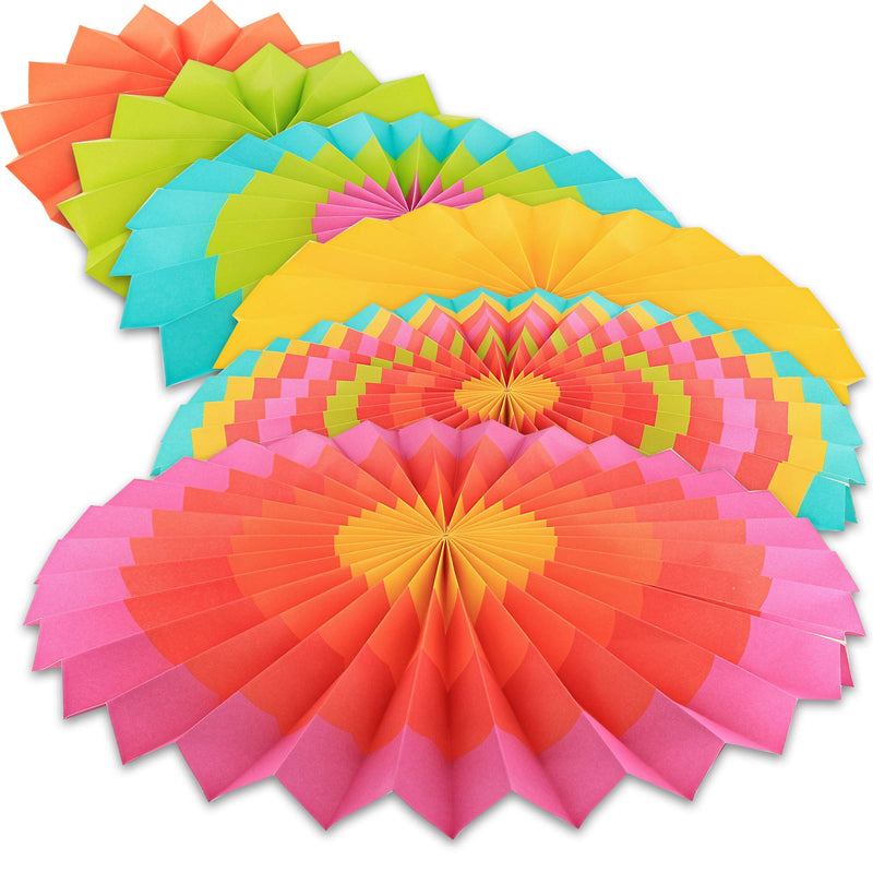 Ram Pro Colorful Hanging Paper Fans Rosettes Party Decorations Fiesta Idea for Decoration for Party, Wedding, Birthday, Festival, Christmas Event and Home Décor (12 Per Pack) - PawsPlanet Australia